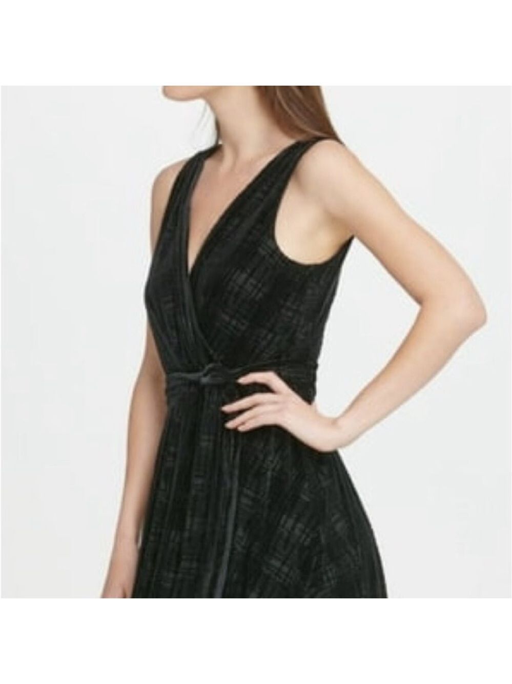 Hash Plaid Rockstar BEST DRESS Black Wrap Dress All Seasons Size 8 - Picture 4 of 9